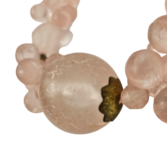 Vintage Pink Rose Cluster Bead Unique Statement Necklace - Picture 2 of 5